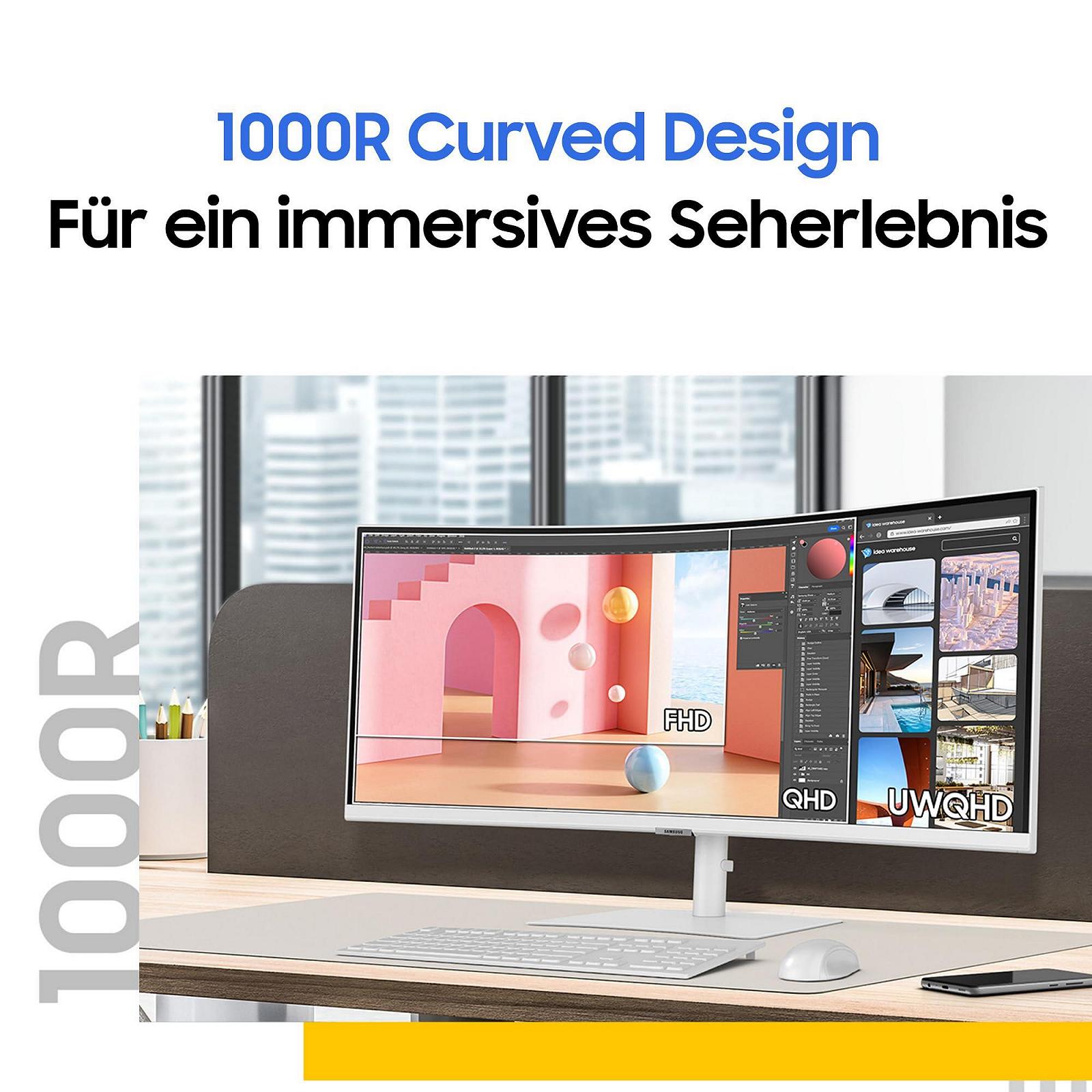 Монитор Samsung ViewFinity S65TC Curved 34 дюйма VA 3440x1440 HDR10 KVM 100Hz 5мс Черный, фото №5