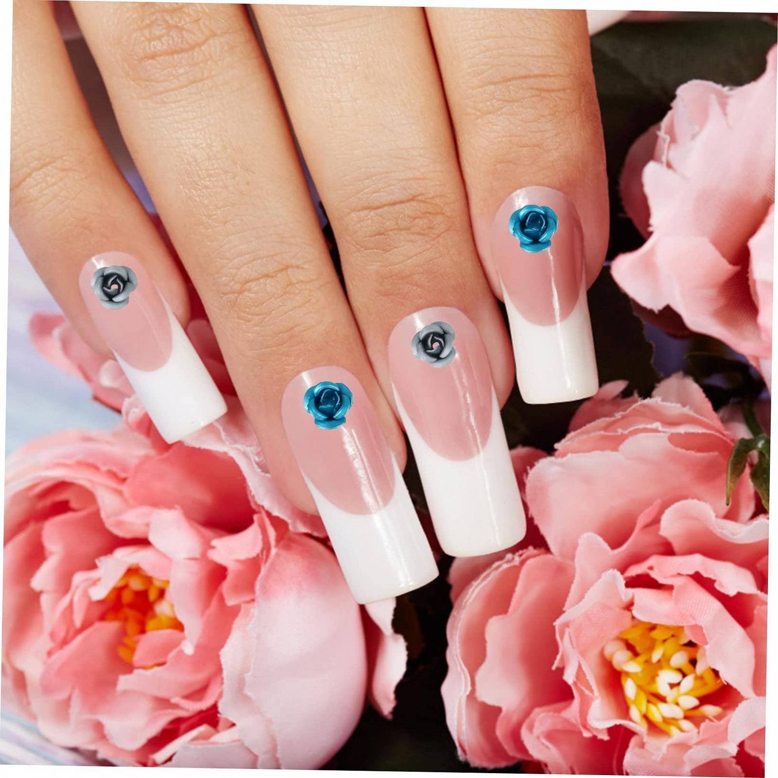 Украшения для ногтей WOONEKY Цветы, подвески, стразы, металлические розы, 5 коробок, фото №7