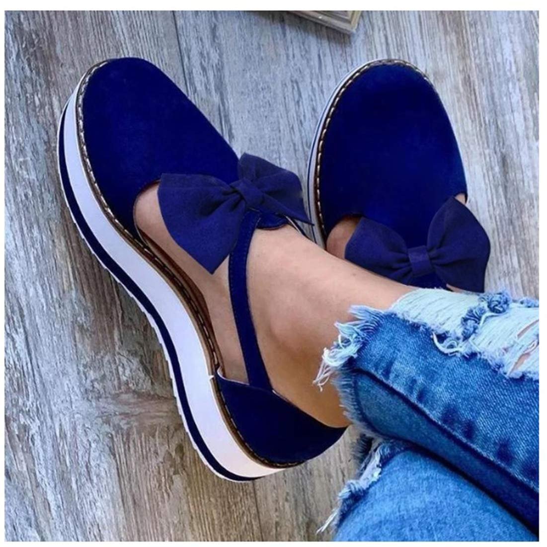 Жіночі плоскі сандалі Літні товсті на танкетці Baotou з бантом Закритий носок, фото №5 Жіночі плоскі сандалі Літні товсті на танкетці Baotou з бантом Закритий носок, фото №5