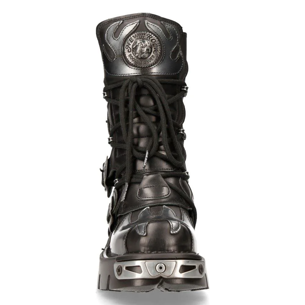 Ботинки Biker Goth 591 S1 с черным красным узором пламени, фото №3 Ботинки Biker Goth 591 S1 с черным красным узором пламени, фото №3