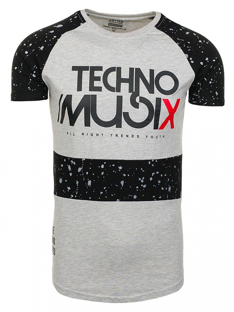 Футболка мужская удлиненная серая J Style, фото №2