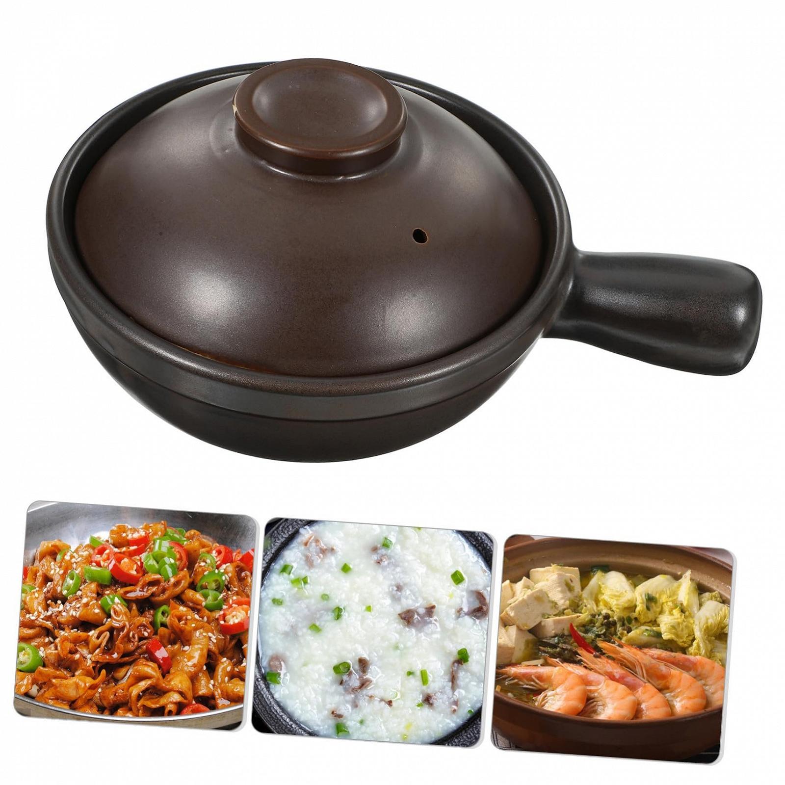 Ківш для супу та рису керамічний з кришкою та однією ручкою для тушкування, фото №5