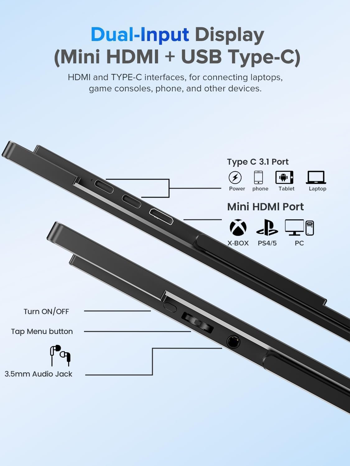 Монітор портативний сенсорний 18.5" UPERFECT Full HD IPS 120 Гц, фото №8