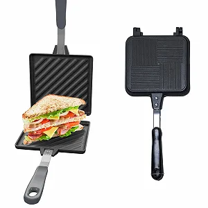 Сэндвичница, тостер для кемпинга, антипригарная форма для выпечки на плите с термостойкими ручками - Фото 1