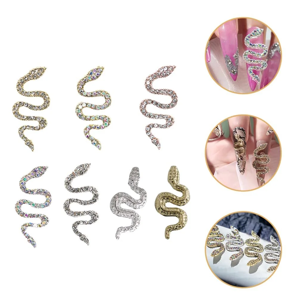 Підвіска для нігтів Lurrose змія зі сплаву 7 шт, підвіска для манікюру, фото №8 Підвіска для нігтів Lurrose змія зі сплаву 7 шт, підвіска для манікюру, фото №8