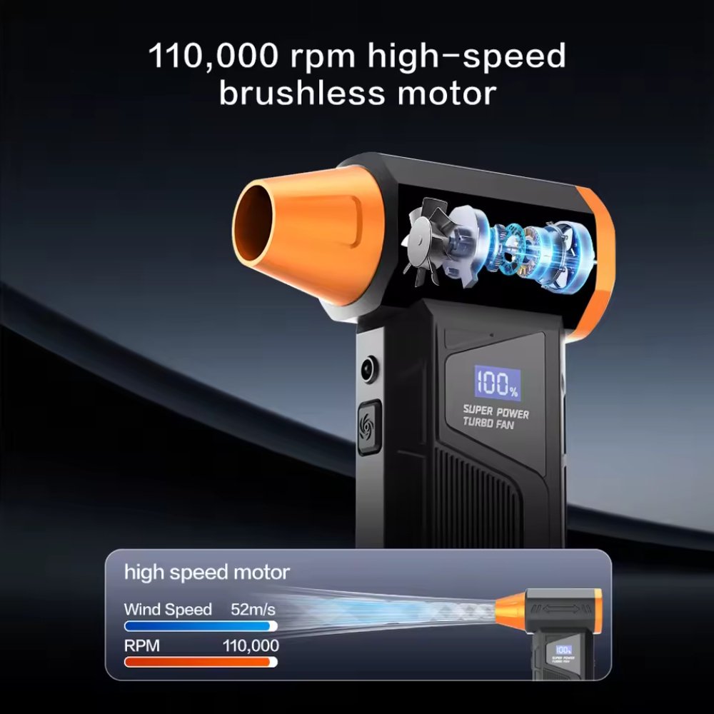 Портативний турбовентилятор Violent M4 Turbo Jet Fan 110000 RPM Orange, фото №5