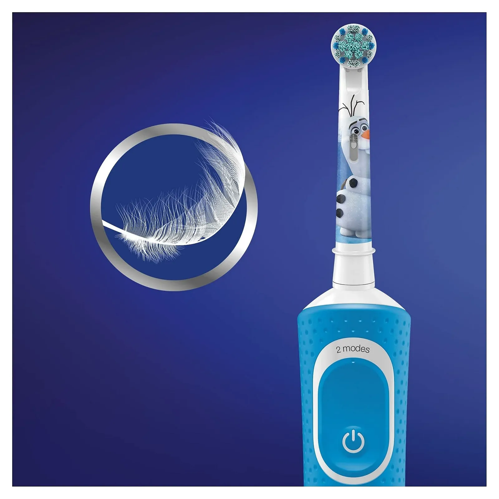 Электрическая зубная щетка Oral-B Kids Frozen Special Edition для детей от 3 лет Голубая, фото №2