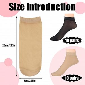 Носки Женские Нейлоновые Щиколотки Тонкие Прозрачные Гольфы Шелковистые Дышащие Черный, One size fits all synthetic.ua - Фото 1