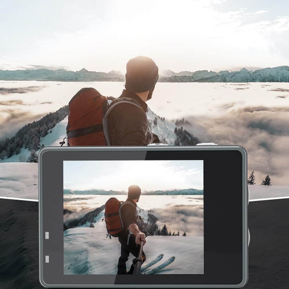 Екшн-камера LYEAA 5K 4K 60FPS Action Антишокова WiFi Два екрани 170° Ширококутний 30 м Водонепроникний Пульт дистанційного керування, фото №4