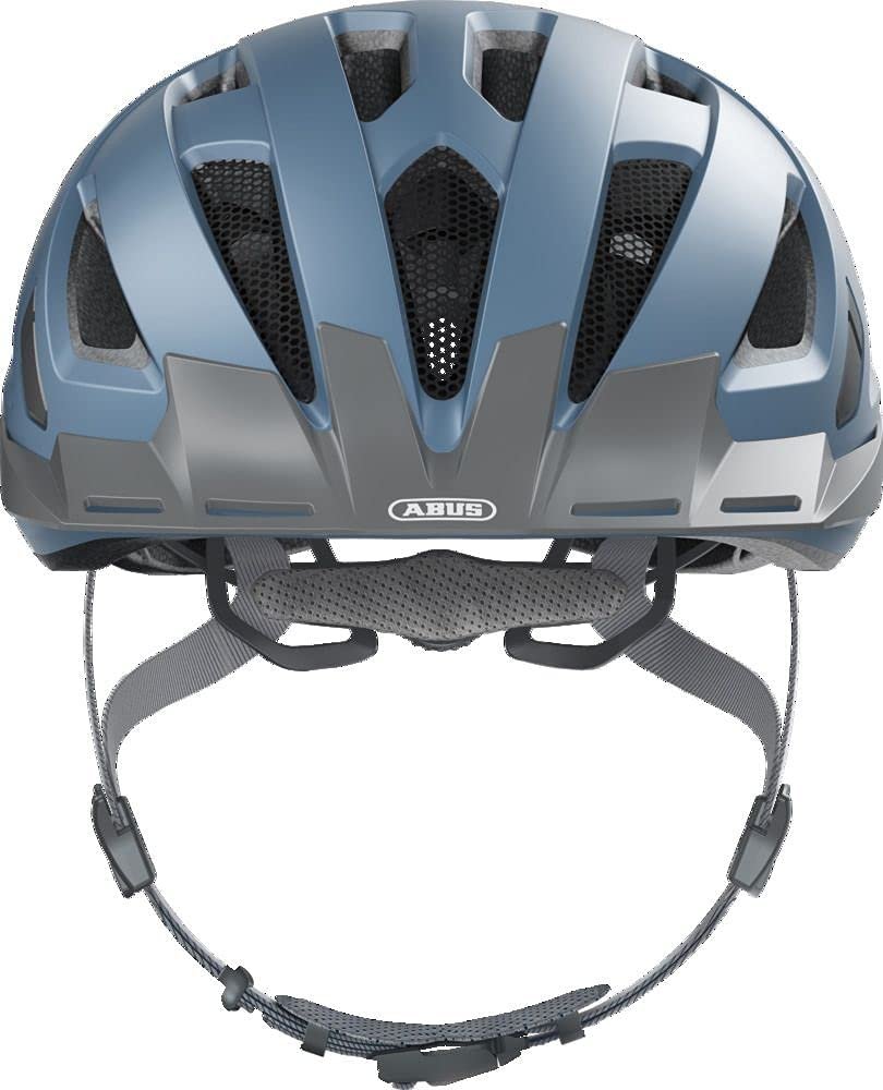 Шлем ABUS Urban-I 3.0 L, унисекс, городской, велосипедный, со задней подсветкой, козырьком и магнитной застежкой, Glacier Blue, 56-61 см, фото №4