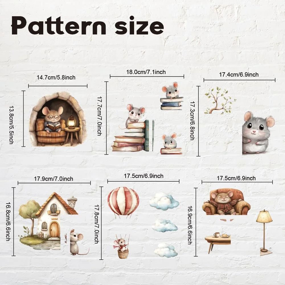 Наклейки на вимикачі AHANDMAKER 6 штук Мультяшні миші 7 x 7 дюймів, фото №3 Наклейки на вимикачі AHANDMAKER 6 штук Мультяшні миші 7 x 7 дюймів, фото №3