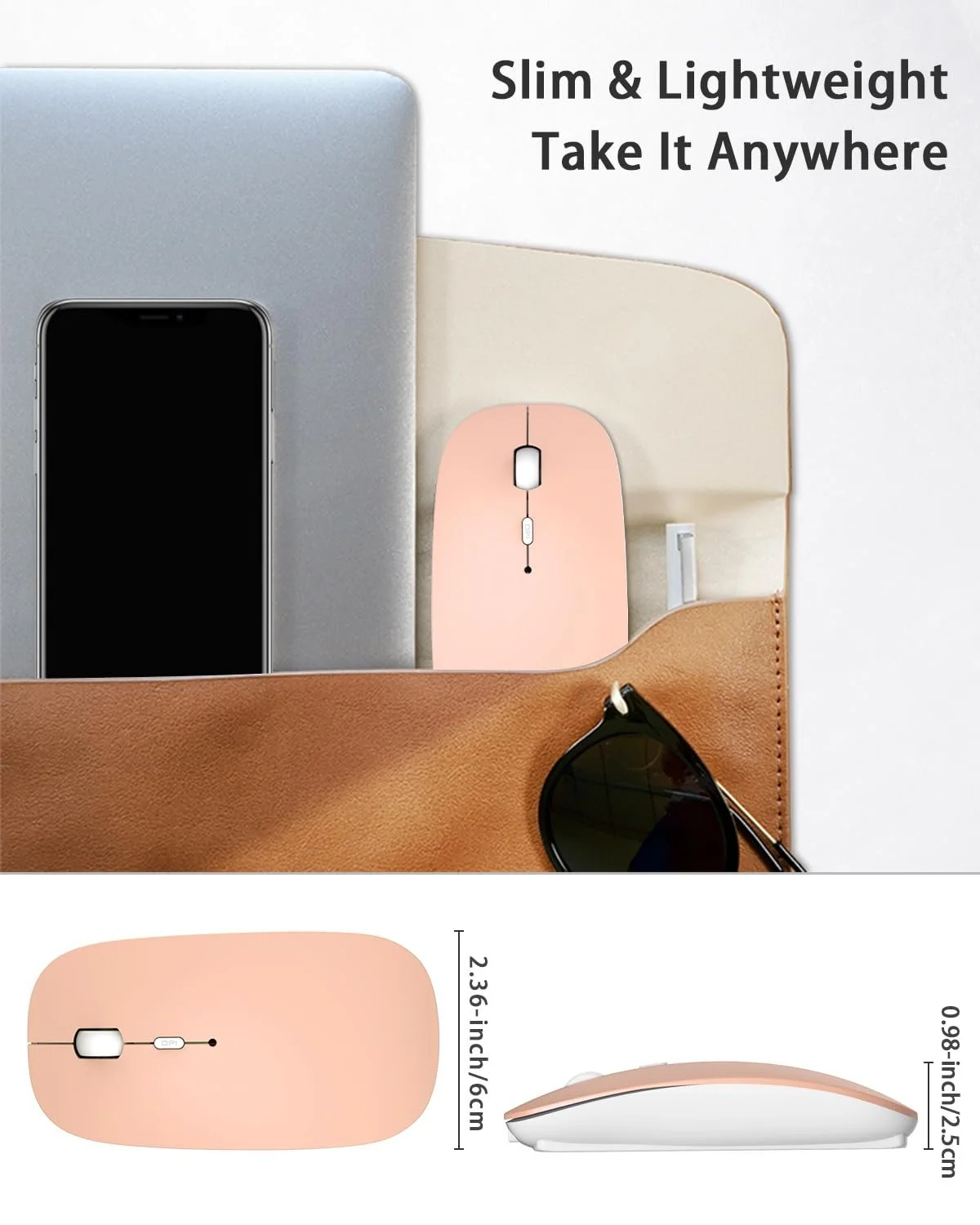 Мышь ANEWISH Bluetooth, оранжевый, фото №7