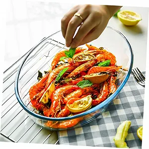 Форма для запекания стеклянная овальная термостойкая прозрачная для микроволновой печи и духовки synthetic.ua - Фото 1