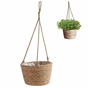 Підвісний плетений кошик для кашпо макраме бавовняна мотузка - Фото 1