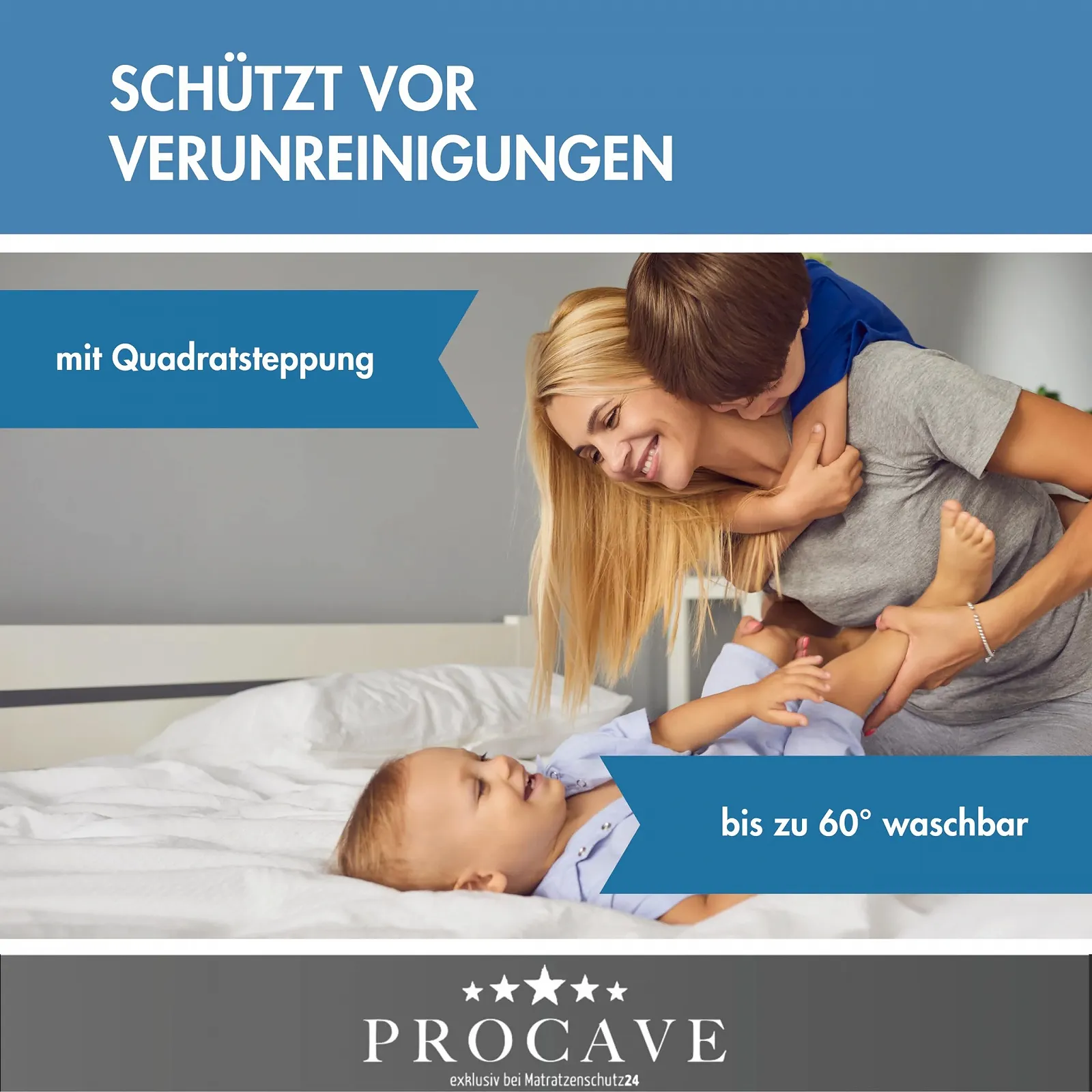 Захисний чохол на матрац PROCAVE Micro-Comfort Білий 100 x 200 см з бортиком, висота до 30 см, фото №7 Захисний чохол на матрац PROCAVE Micro-Comfort Білий 100 x 200 см з бортиком, висота до 30 см, фото №7