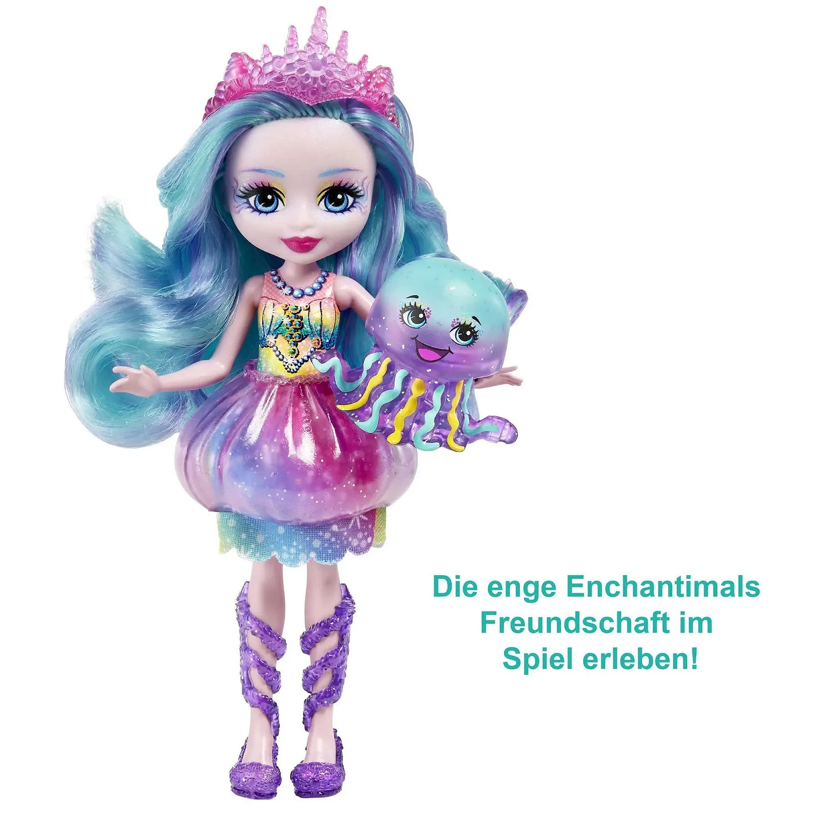 Кукла Enchantimals HFF34 Royal Enchantimals Jelanie Jellyfish (15,2 см) & Stingley, фото №3 Кукла Enchantimals HFF34 Royal Enchantimals Jelanie Jellyfish (15,2 см) & Stingley, фото №3