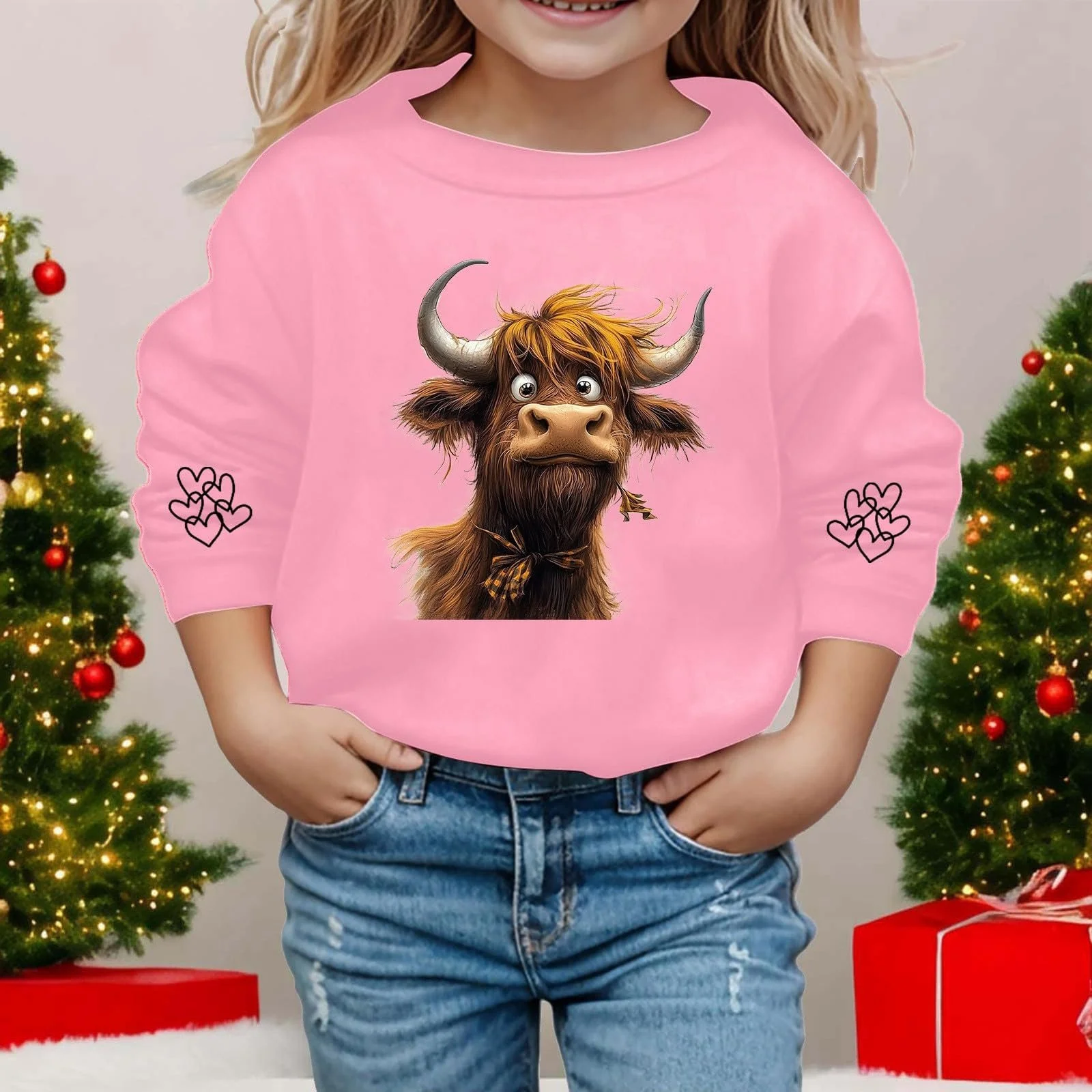 Детский пуловер Cattle с длинными рукавами и круглым вырезом горловины для детей, фото №3