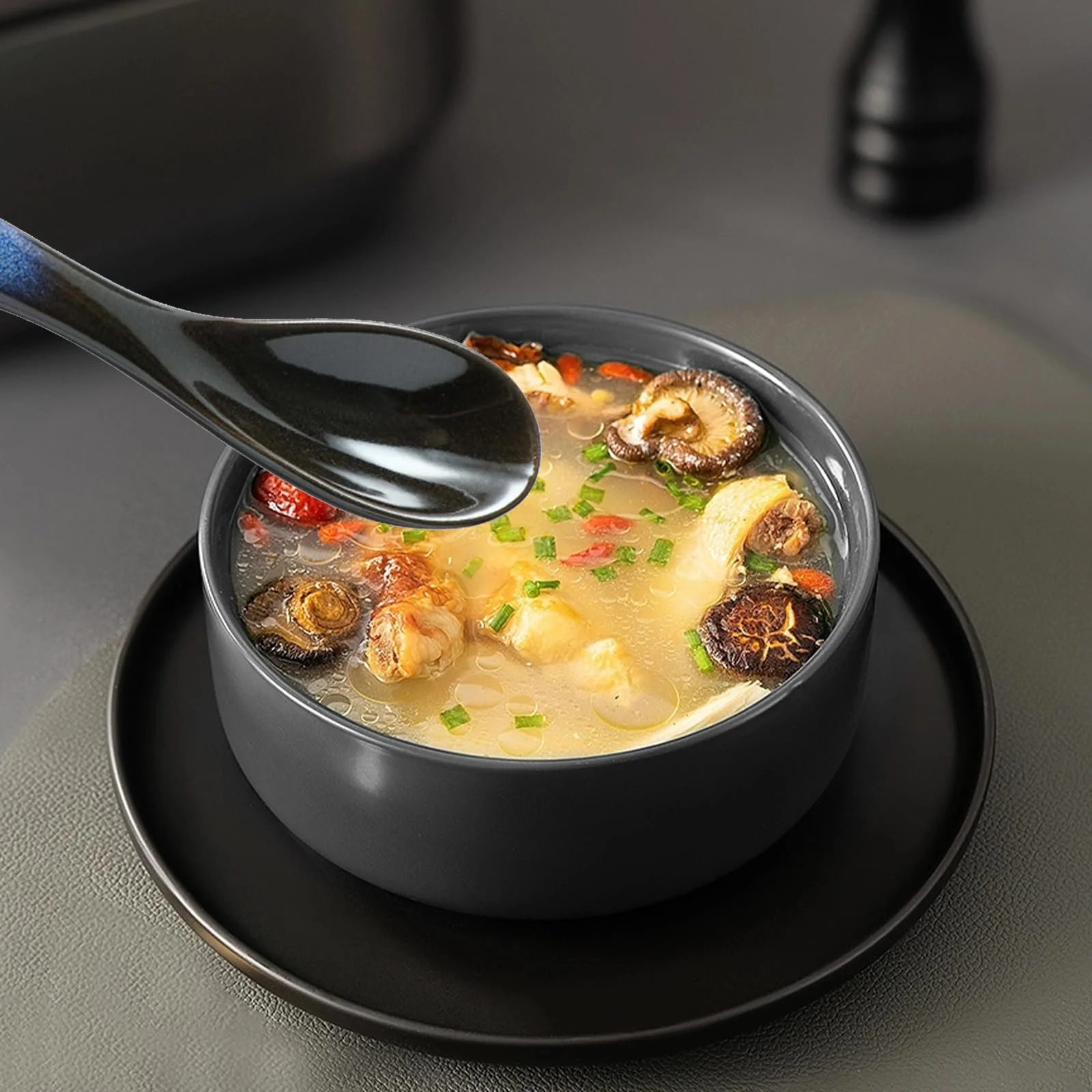 Ложка Супова Asian керамічна в японському стилі блакитна, паковання 2 шт, фото №6