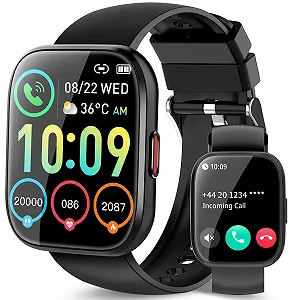 Смарт-годинник 1.85 Inch HD Touchscreen з дзвінками, 112 спортивних режимів, монітор серцевого ритму/сну/крокомір, IP68, чорний - Фото 1