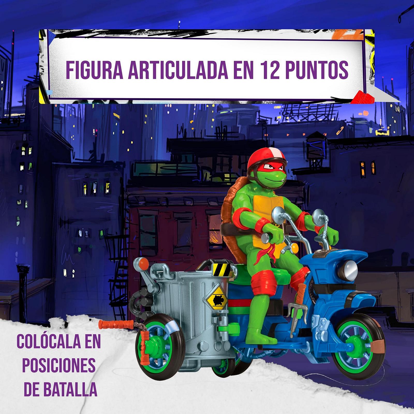 Фигурка, Ninja Turtles, CAOS Mutante, Рафаэль, мотоцикл с боевой функцией, фото №4
