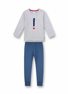 Комплект піжамний Sanetta для хлопчиків Довгий Сірий - Фото 1