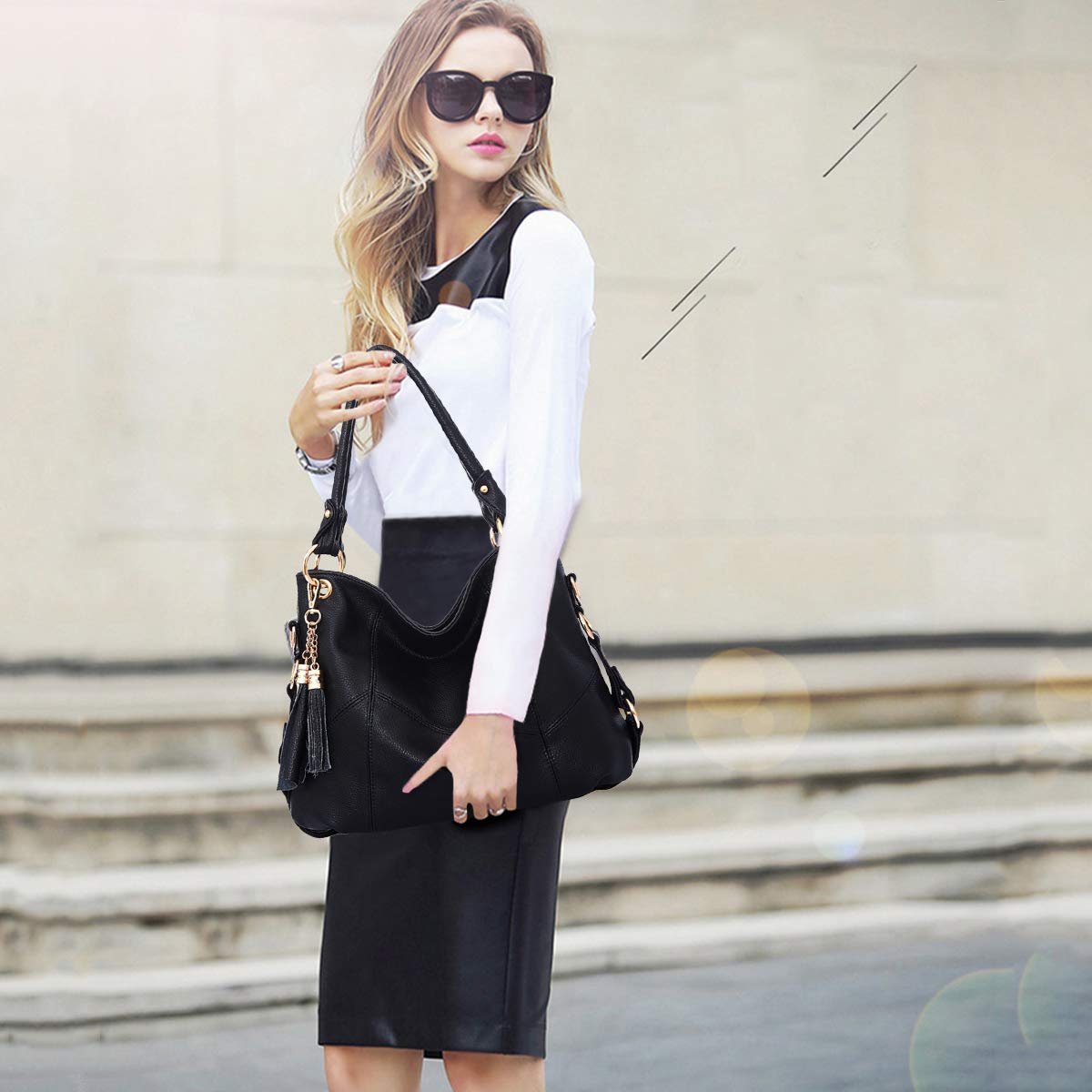 Сумка женская Nicole & Doris, большая емкость, мягкая кожа, сумка-шоппер, новая дизайнерская сумка, сумки с кисточкой, фото №2