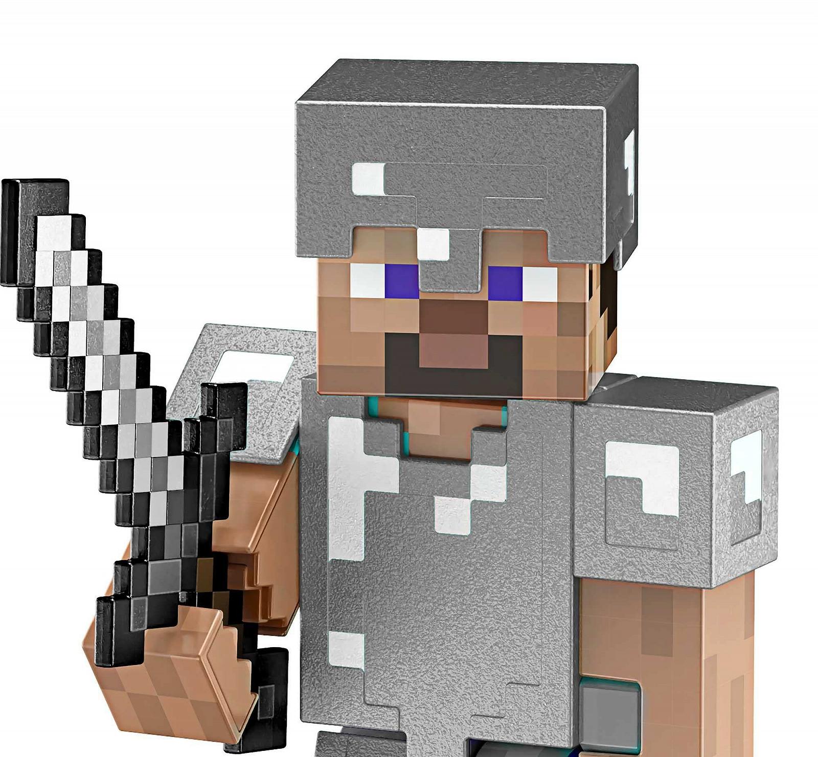 Фігурка Minecraft Diamond Level Steve 14 см, рухома, литий залізний обладунок, меч, блок для дорослих, фото №3