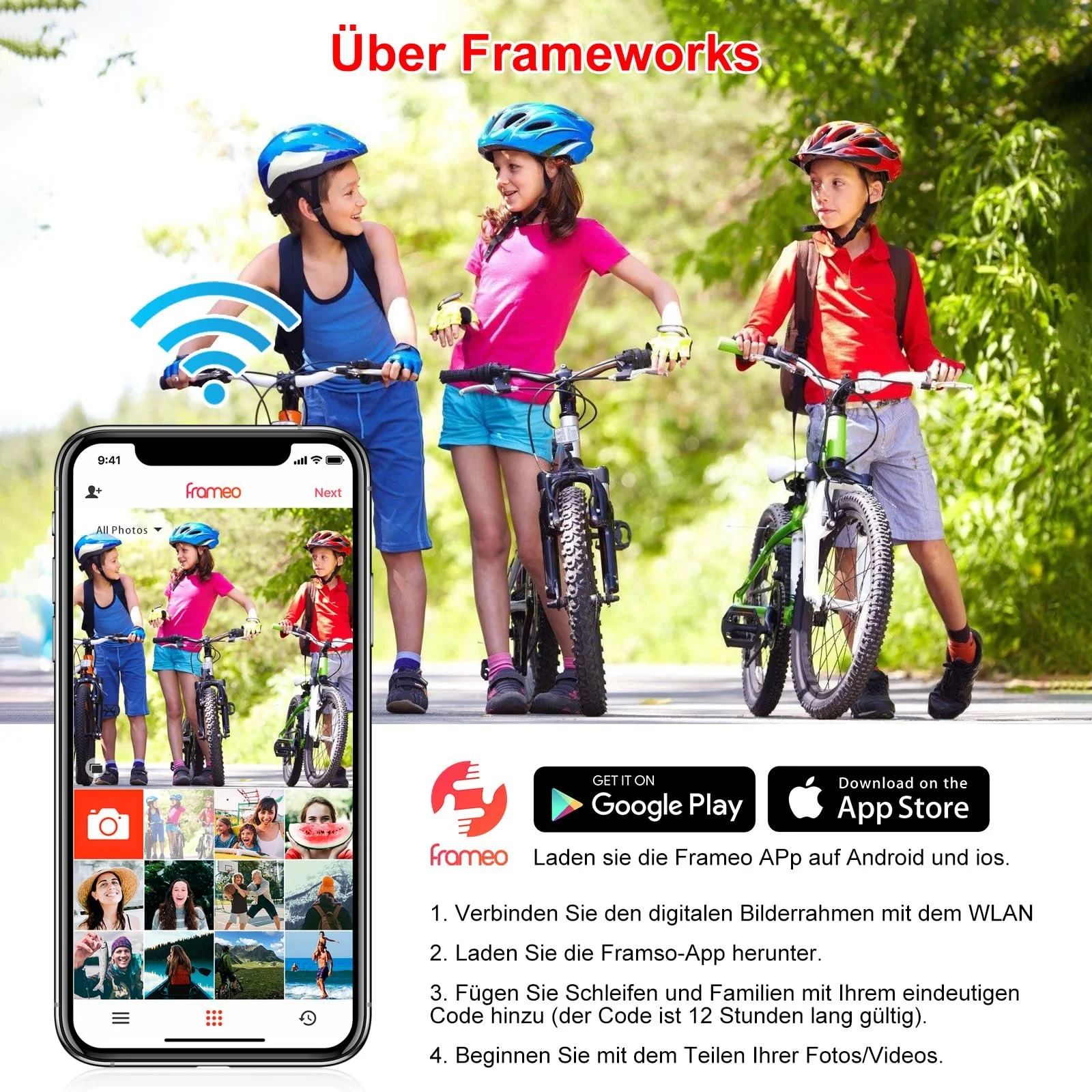 Цифровая фоторамка FRAMEO 10.1 дюйма WiFi 1280 x 800 HD IPS LCD Touchscreen 16 GB, фото №5
