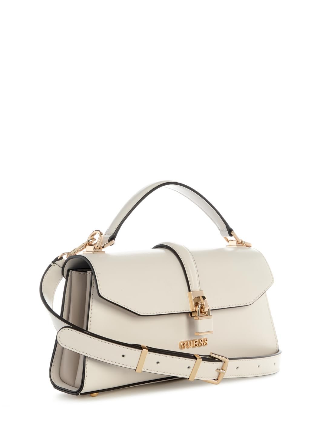 Сумка з верхньою ручкою GUESS Queensland Flap Cream White/Taupe, фото №4