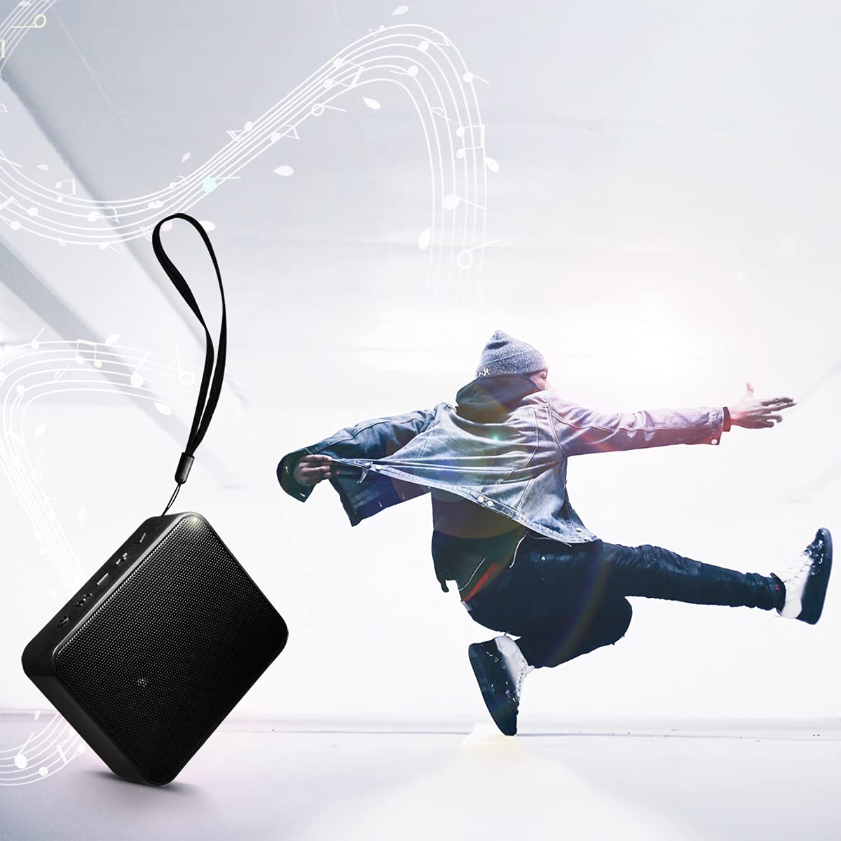 Компактна колонка LogiLink SP0057 Bluetooth 5.0 для відтворення музики (microSD, USB-A, AUX) з вбудованим FM Radio, підтримка функції гучного зв'язку, Чорна, фото №2