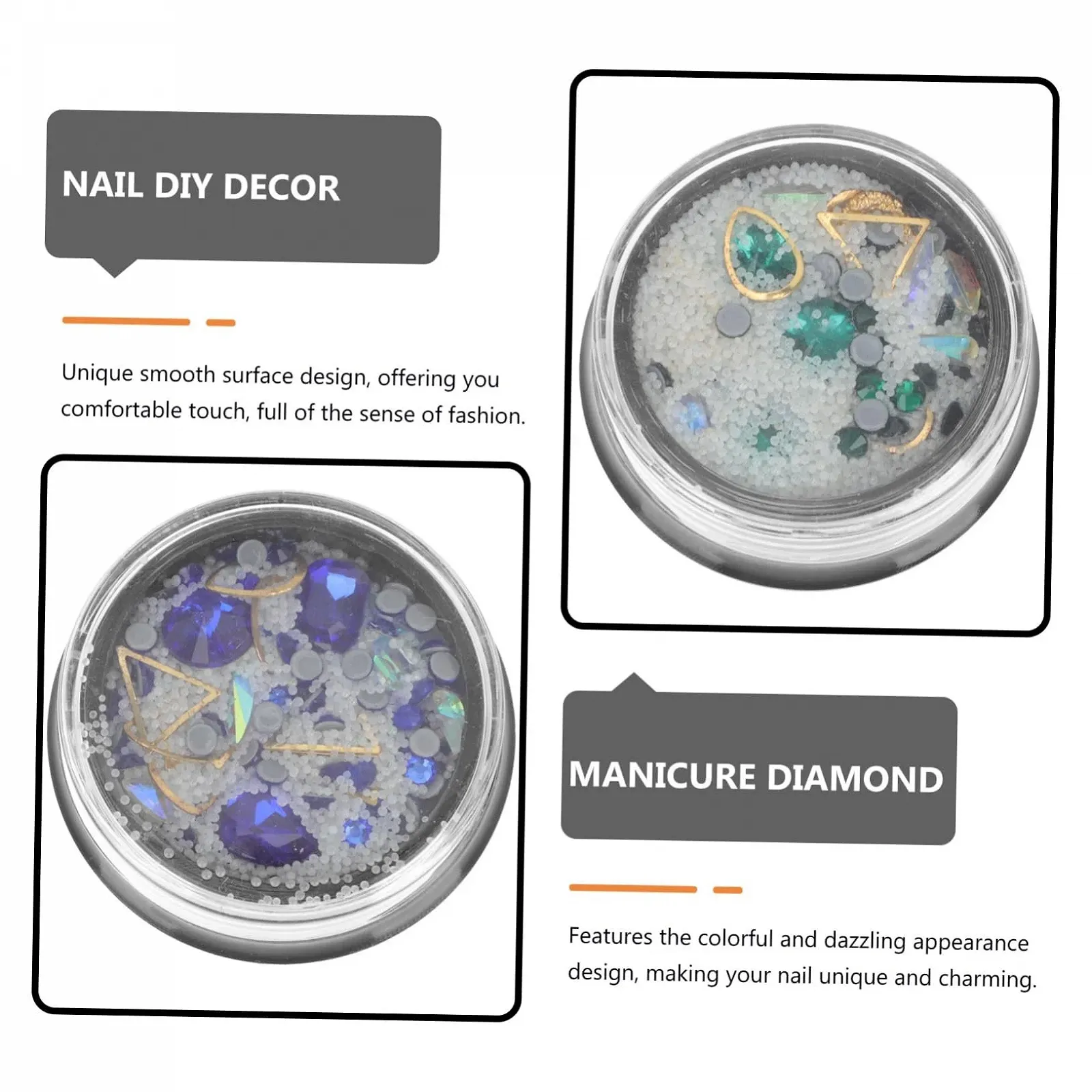 Аксессуары для украшения ногтей (2 коробки) для маникюра своими руками, украшения для ногтей, бисер для ногтей, бриллиантовые украшения для ногтей, шпильки для ногтей, аксессуары для украшения ногтей для девочек, фото №6