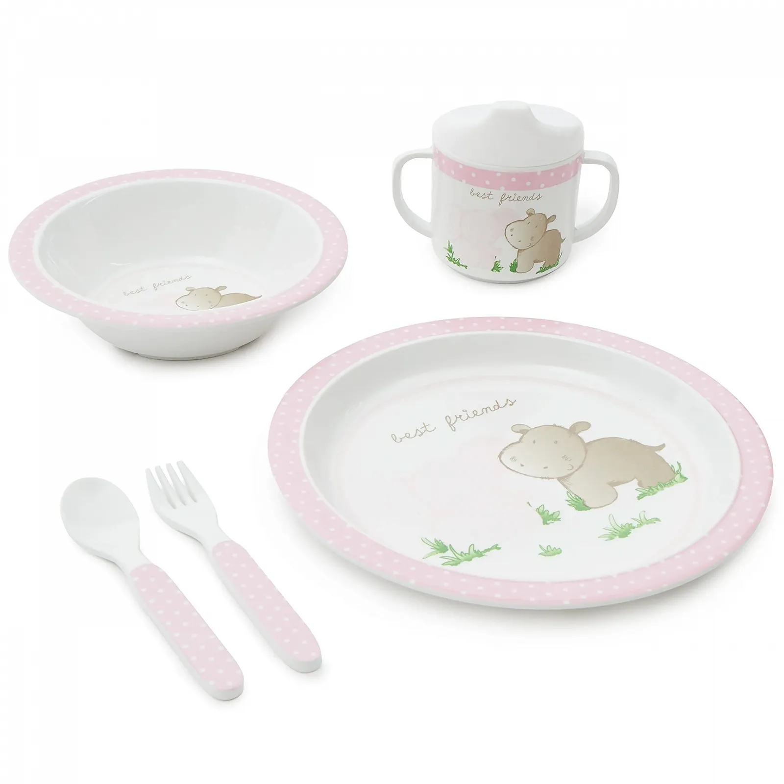 Набор детской посуды Bieco Animals Design 5 предметов Меламин Розовый, фото №2 Набор детской посуды Bieco Animals Design 5 предметов Меламин Розовый, фото №2