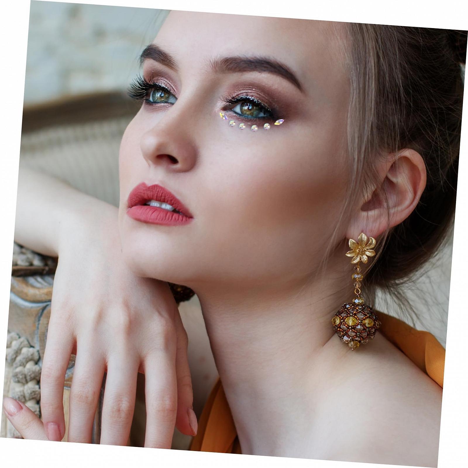 Стразы для ногтей MAGICLULU Наклейки на веки со стразами, украшения для лица, макияж, драгоценности для лица, стразы для лица, наклейки для тела, стразы из смолы, фото №8