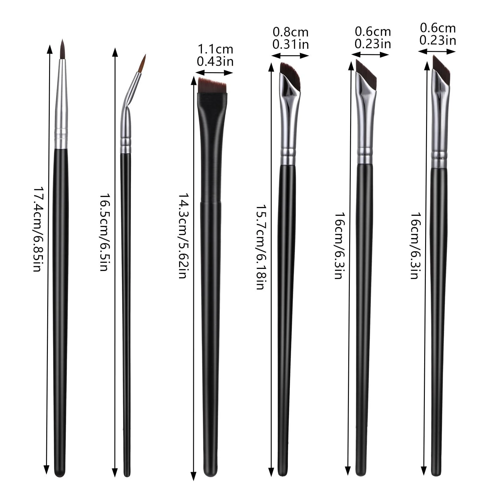 Набор кистей для подводки Aster 6 шт. тонкая угловая, фото №7