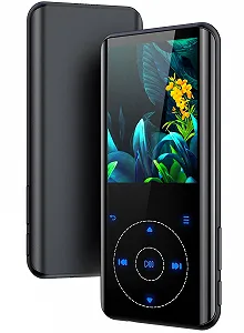 MP3 плеєр 32GB Bluetooth 5.3 з 2.4-дюймовим дисплеєм і вигнутим дизайном, HiFi звук, сенсорні кнопки, вбудований динамік, FM-радіо, запис голосу, до 128GB, металевий корпус - Фото 1