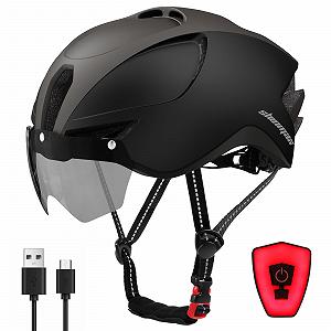 Шолом Shinmax Велосипедний Чоловічий/Жіночий З Підсвічуванням USB Зарядка, Козирок, Магнітний, Знімний, Легкий MTB - Фото 1