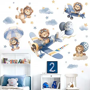 Настінна наклейка Amimagen Lion Plane PVC matte - Фото 1