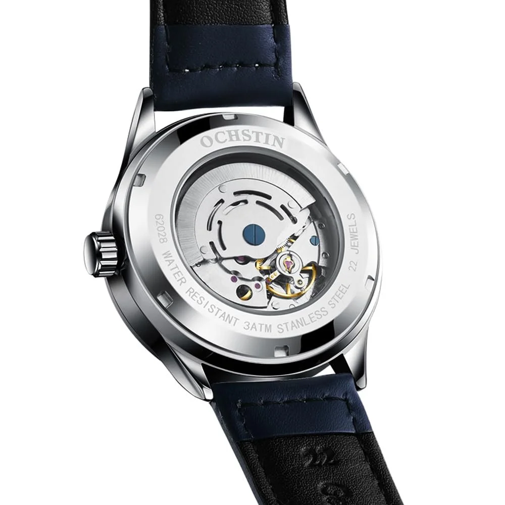 Механические Автоматические Мужские Часы с Автоподзаводом Дата Военные Спортивные Мужские Часы с Кожаным Ремешком, Ремешок из Нержавеющей Стали, фото №3 Механические Автоматические Мужские Часы с Автоподзаводом Дата Военные Спортивные Мужские Часы с Кожаным Ремешком, Ремешок из Нержавеющей Стали, фото №3