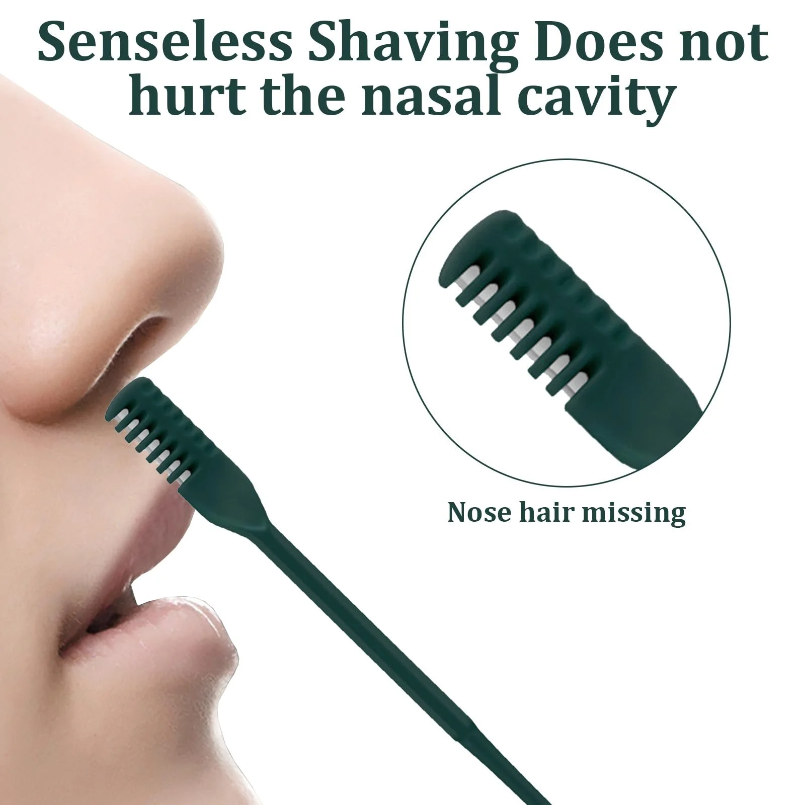 Триммер 3 х Двойной Нож Ручной Нос Волосы Ротационный 2-в-1 Темно-зеленый, фото №4