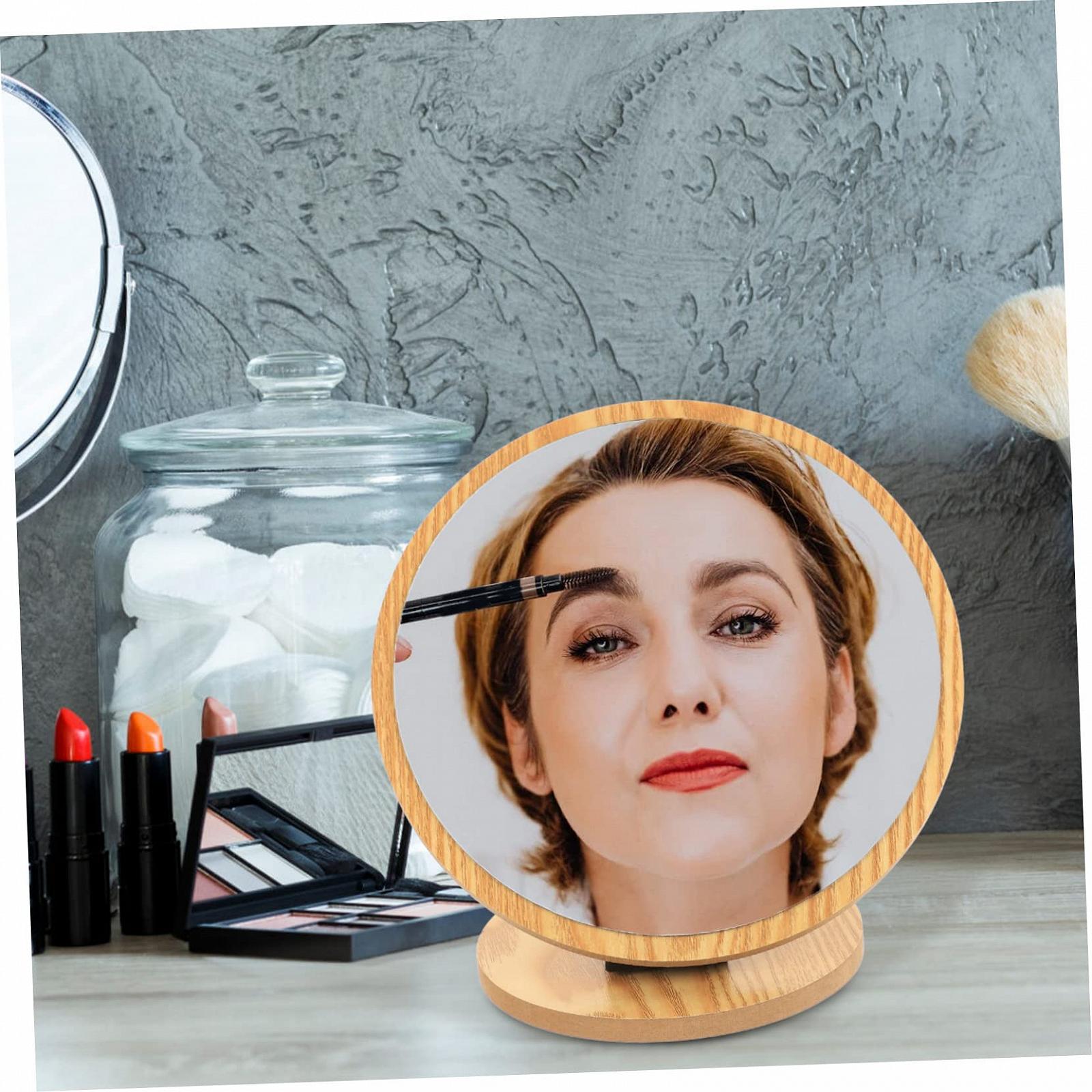 Дзеркало Angoily Desktop Vanity Makeup 5St Holzmaserung дерев'яне, фото №5