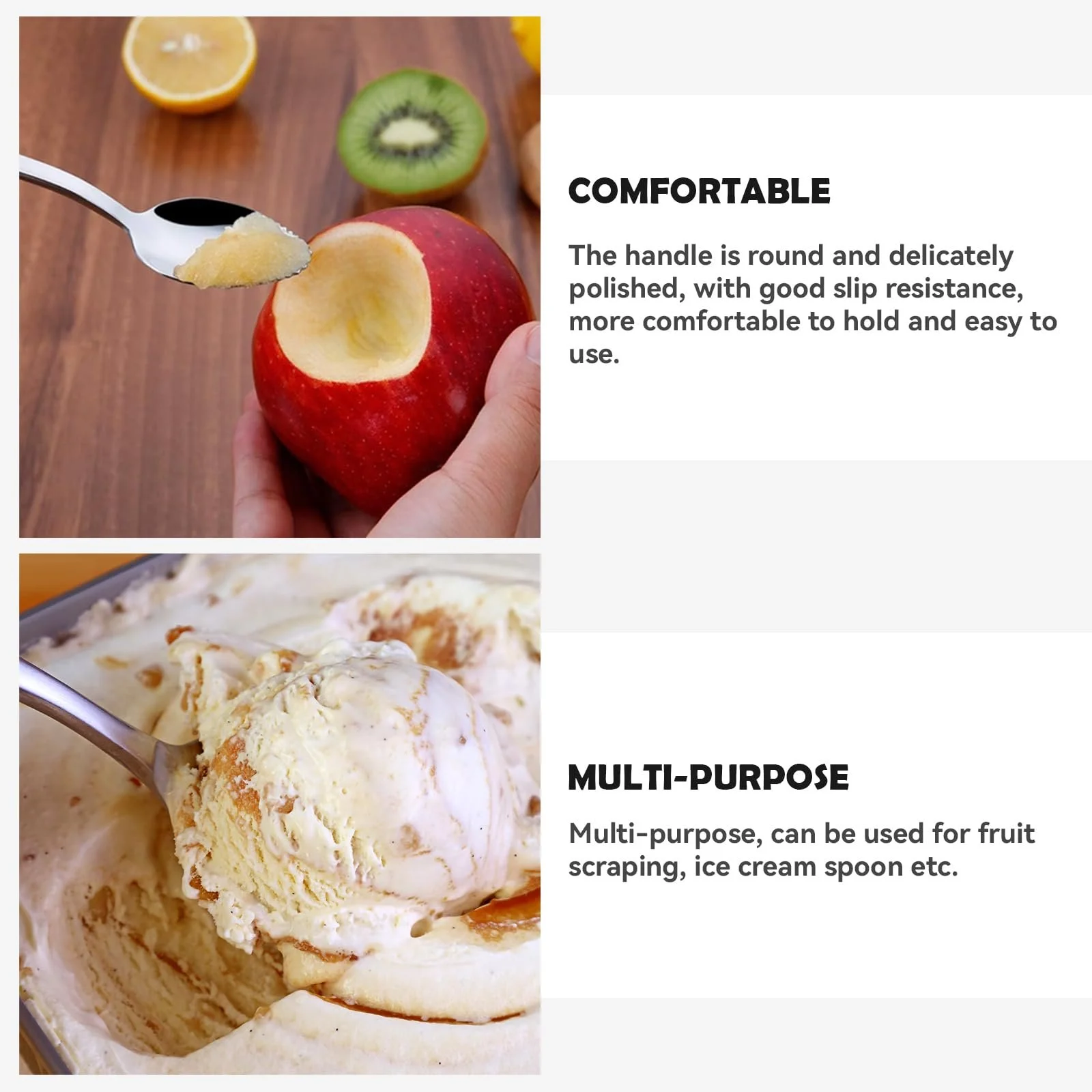 Ложка для грейпфрута Molain, срібна, фото №4