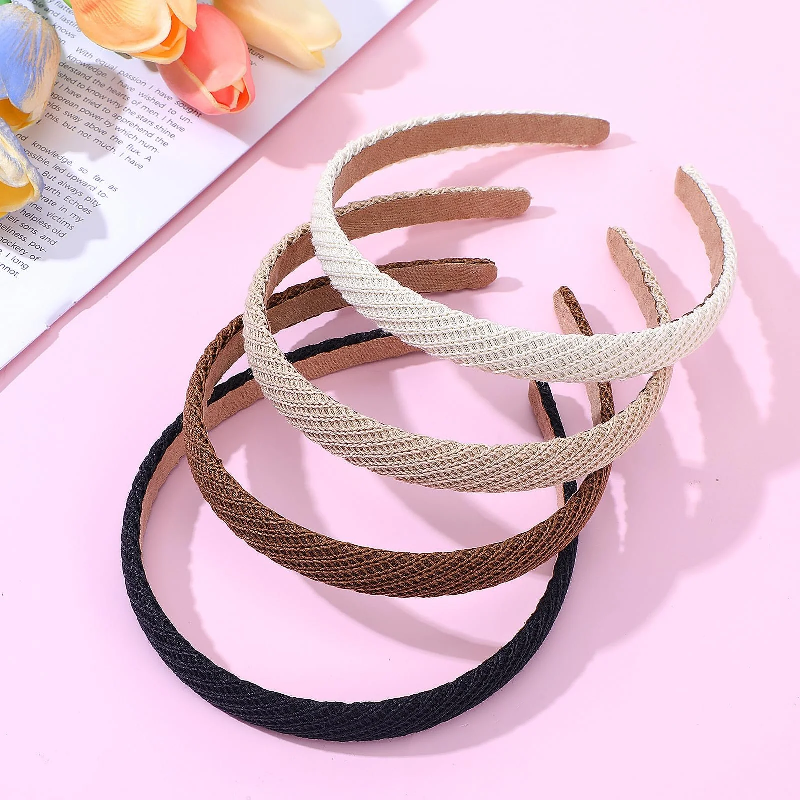 Набір плетених обручів на голову 4 шт, фото №3