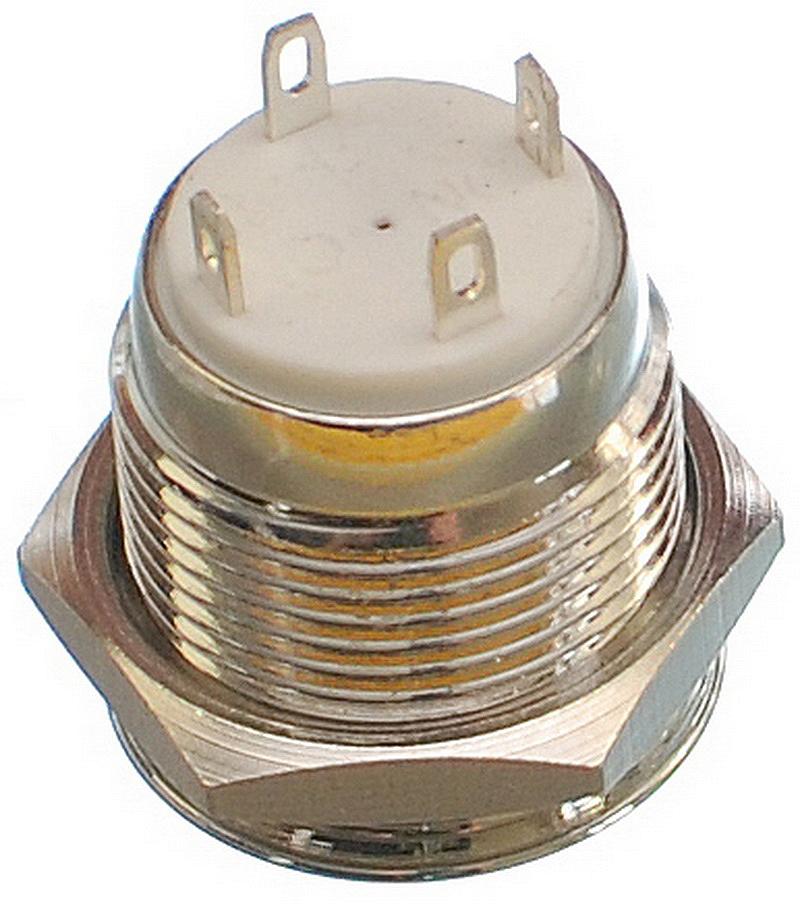 Кнопка антивандальна VJ Parts d18mm стрижка 16mm h18mm 4 контакт індикація, фото №2