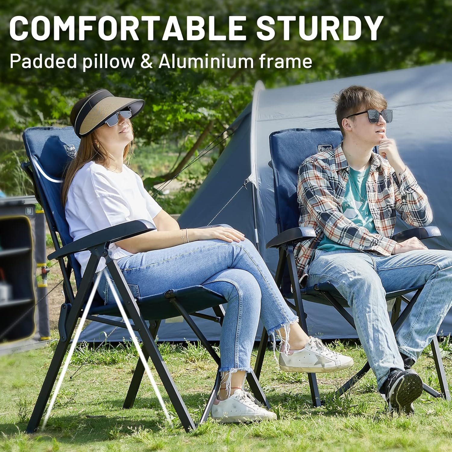 Розкладне крісло для кемпінгу Timber Ridge X-Large / до 150 кг / Blue, фото №3 Розкладне крісло для кемпінгу Timber Ridge X-Large / до 150 кг / Blue, фото №3