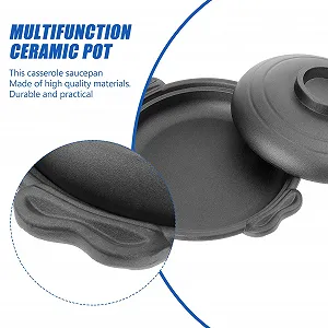 Керамічна каструля Sosoport для супів та рагу з кришкою антипригарна термостійка synthetic.ua - Фото 1