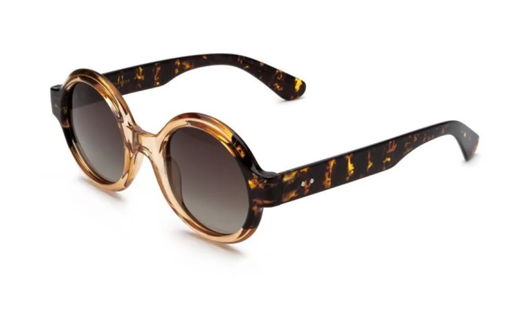 Круглі сонцезахисні окуляри Vestopazzo з плямистою оправою та коричневими лінзами. Унісекс, фото №1