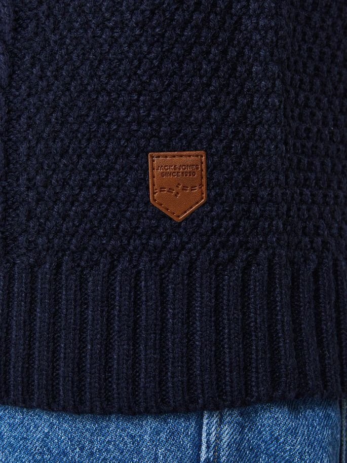 Пуловер JJCRAIG KNIT CREW NECK 12189968-Sky Captain Jack&Jones Темно-синій M, фото №3