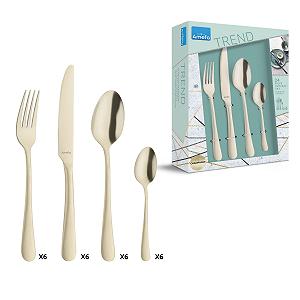 Купити Набір столових приборів Amefa Austin Champagner, 24 предмети, золотистий - Фото 1 Набір столових приборів Amefa Austin Champagner, 24 предмети, золотистий - Фото 1