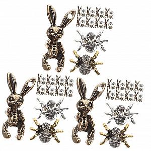 Украшения для ногтей Пауки и Кролики Dark Retro FOMIYES 90 шт - Фото 1