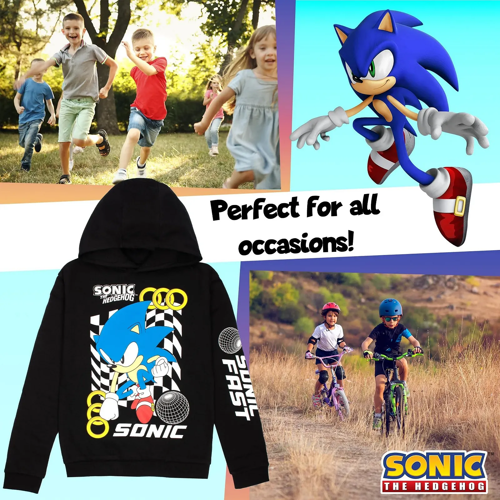 Худи Sonic The Hedgehog для мальчиков 100% хлопок, домашняя одежда для 6-12 лет, идеальный подарок для геймеров, черный, фото №4 Худи Sonic The Hedgehog для мальчиков 100% хлопок, домашняя одежда для 6-12 лет, идеальный подарок для геймеров, черный, фото №4